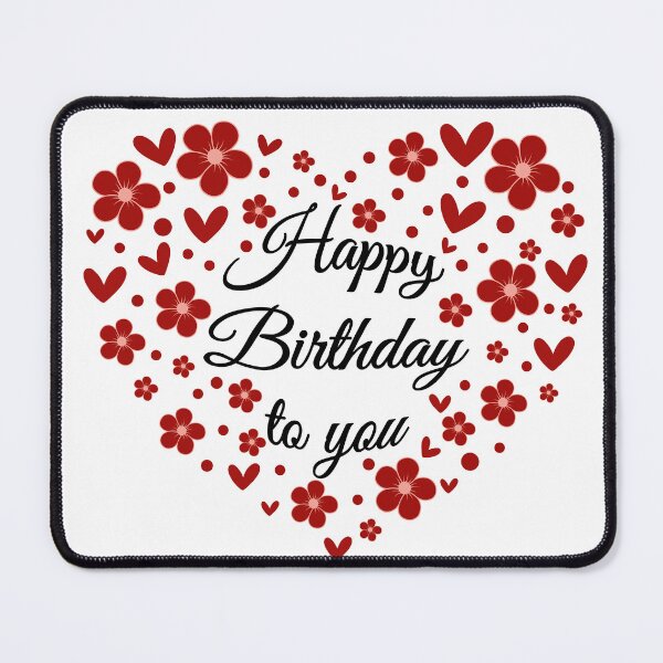 Item preview, red floral heart - happy birthday to you designed and sold by PnrArtDesign.