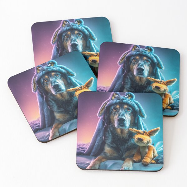 Item preview, Dog with sleeping cap and cuddly toy designed and sold by Vision-Vibe.