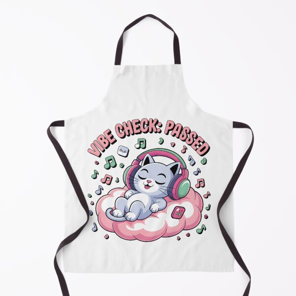 Item preview, Vibe Check: Passed | Chill Cat Headphones Kawaii Digital Art 2025 designed and sold by AnnDesignStudio.