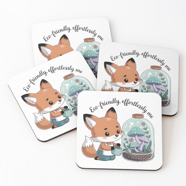 Item preview, Eco-Friendly, Effortlessly Me | Kawaii Fox Terrarium Digital Art 2025 designed and sold by AnnDesignStudio.