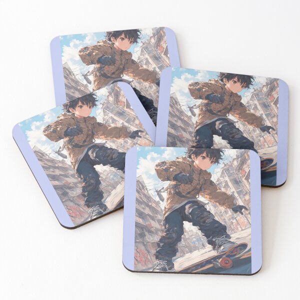 Item preview, Anime Boy on Skateboard designed and sold by ArtsJulian.
