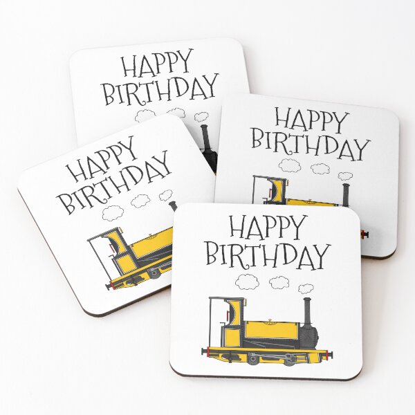 Item preview, Narrow Gauge Steam Train, Happy Birthday Rail Enthusiast (Yellow) designed and sold by doodlerob.