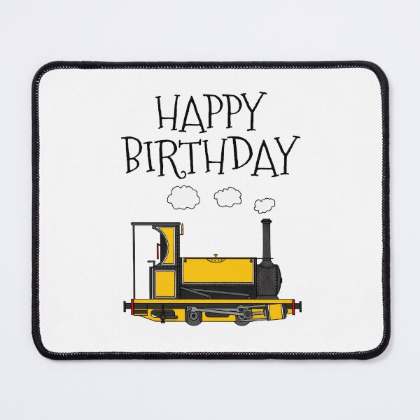Item preview, Narrow Gauge Steam Train, Happy Birthday Rail Enthusiast (Yellow) designed and sold by doodlerob.