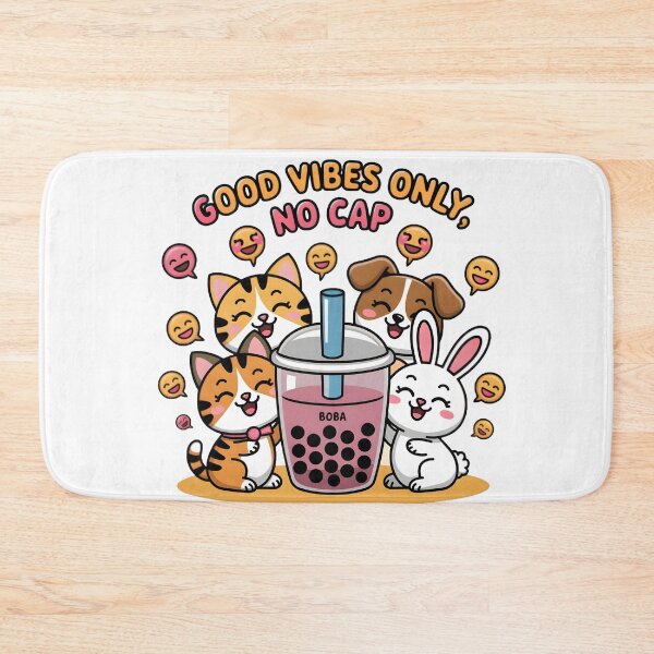 Item preview, Good Vibes Only No Cap - Cute Kawaii Tea Animals Art designed and sold by AnnDesignStudio.