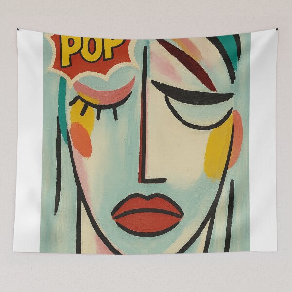 Item preview, Pop Face – Abstract Modern Pop Art Portrait Tee designed and sold by RetroRespect.
