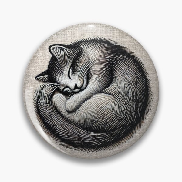 Item preview, Serene Slumber – Minimalist Sleeping Cat Embroidery designed and sold by Santonix.
