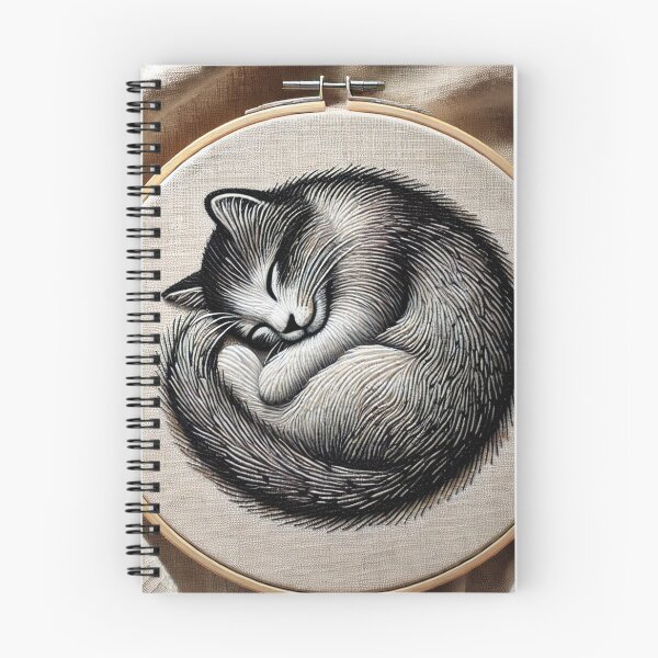 Item preview, Serene Slumber – Minimalist Sleeping Cat Embroidery designed and sold by Santonix.