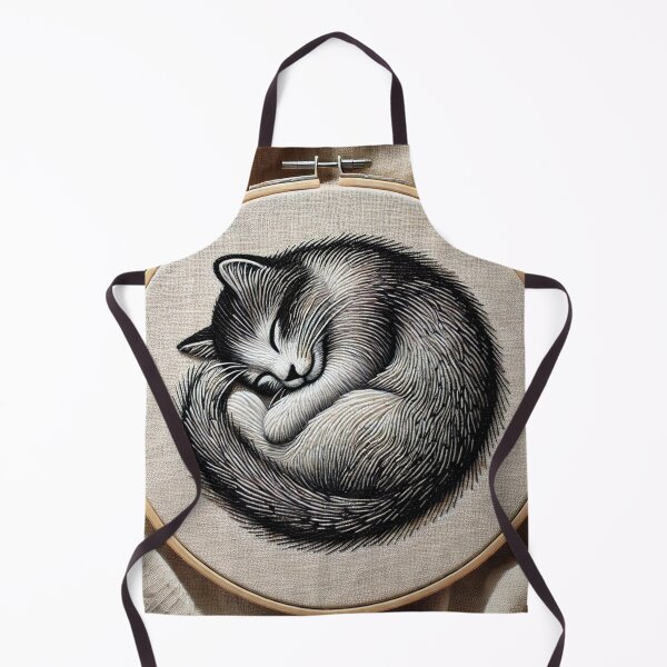 Item preview, Serene Slumber – Minimalist Sleeping Cat Embroidery designed and sold by Santonix.
