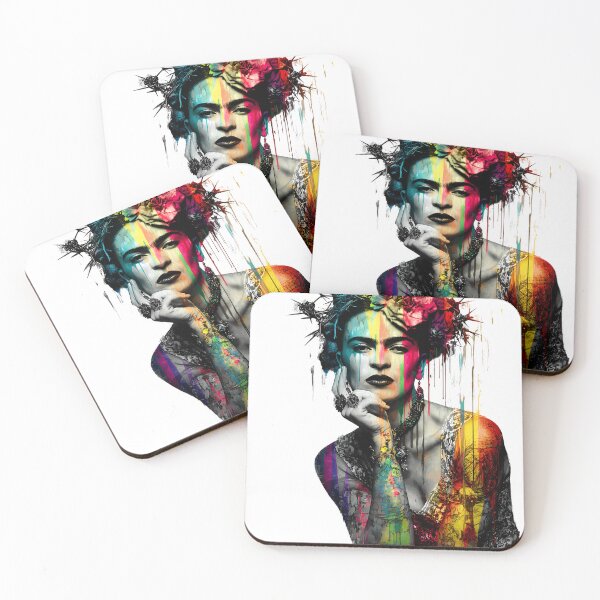 Item preview, A modern Frida Kahlo portrait in a riot of color – intense, artistic, and powerful. designed and sold by Pop Art Rebel Prints.