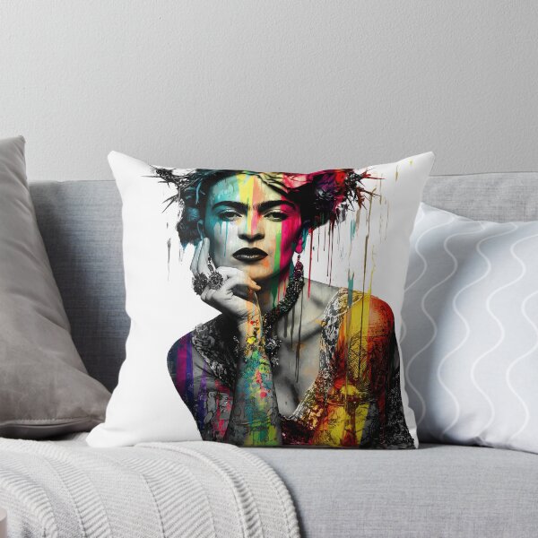 Item preview, A modern Frida Kahlo portrait in a riot of color – intense, artistic, and powerful. designed and sold by Pop Art Rebel Prints.
