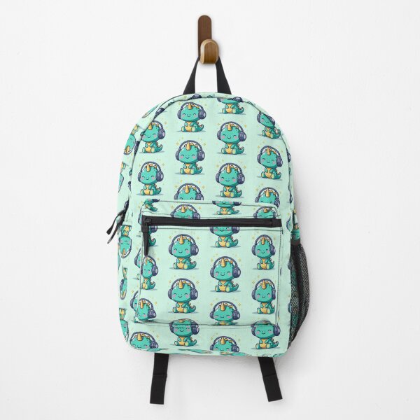 Item preview, Kawaii Dino with Headphones – Cute Music-Loving Dinosaur Design designed and sold by Dopamine Glitch.