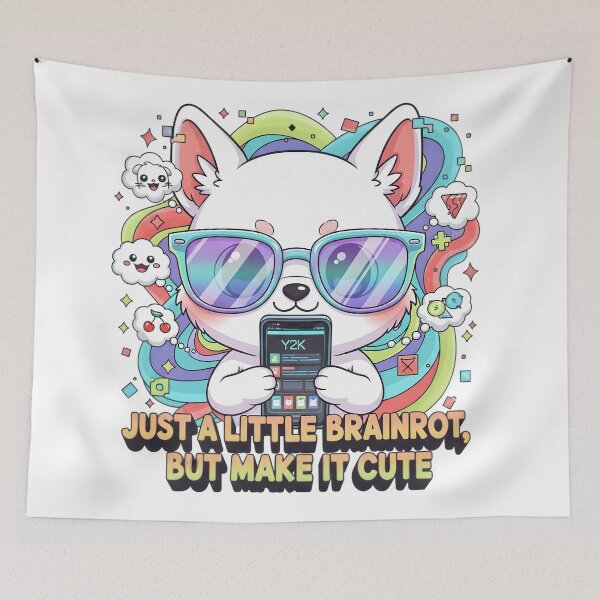Item preview, Just A Little Brainrot But Make It Cute Y2K Fox Aesthetic Internet Culture Design designed and sold by AnnDesignStudio.