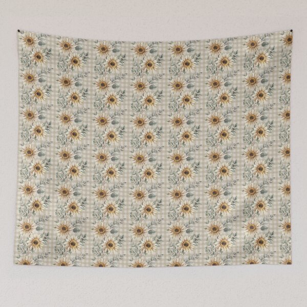 Item preview, Watercolor Sunflower & plaid designed and sold by Bloomie Studio.