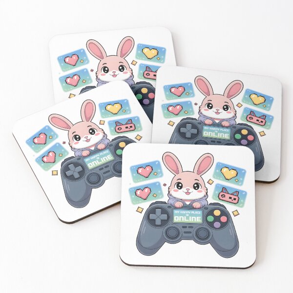 Item preview, My Happy Place Is Online Cute Gaming Bunny Pixel Art Digital Life Design designed and sold by AnnDesignStudio.