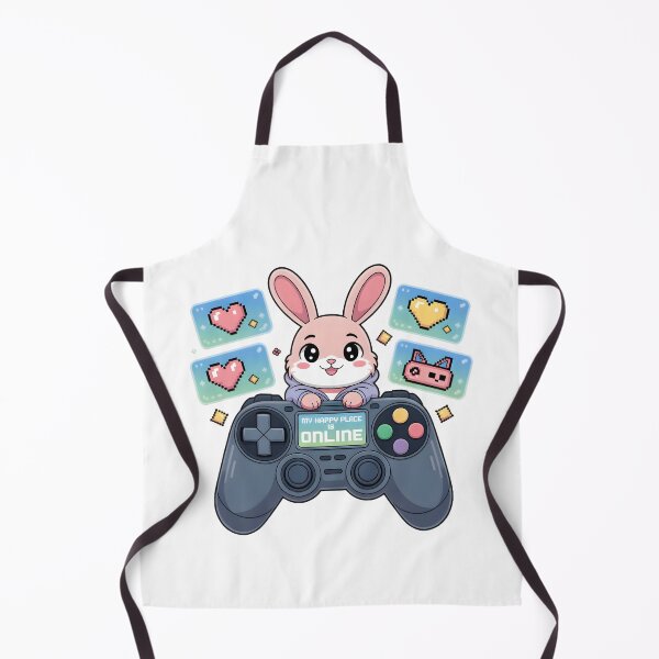 Item preview, My Happy Place Is Online Cute Gaming Bunny Pixel Art Digital Life Design designed and sold by AnnDesignStudio.