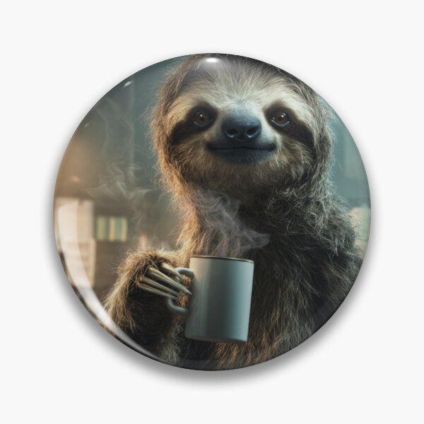 Item preview, Sloth with coffee in the office designed and sold by Vision-Vibe.