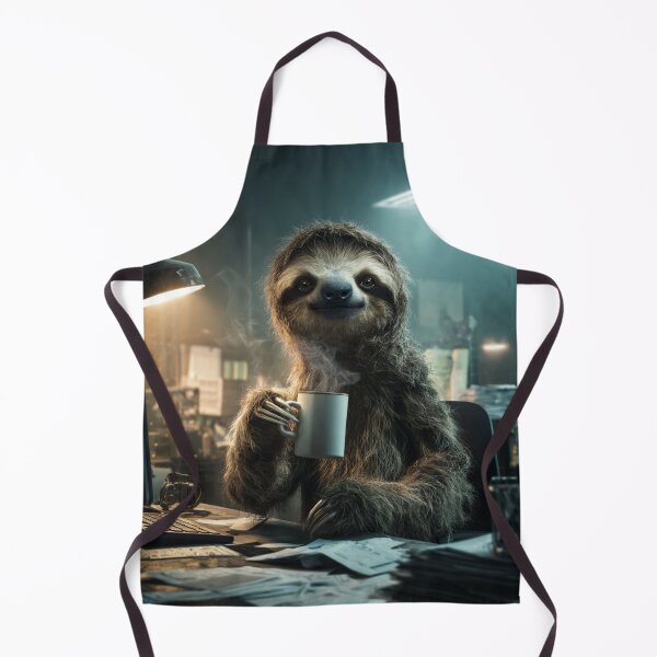 Item preview, Sloth with coffee in the office designed and sold by Vision-Vibe.