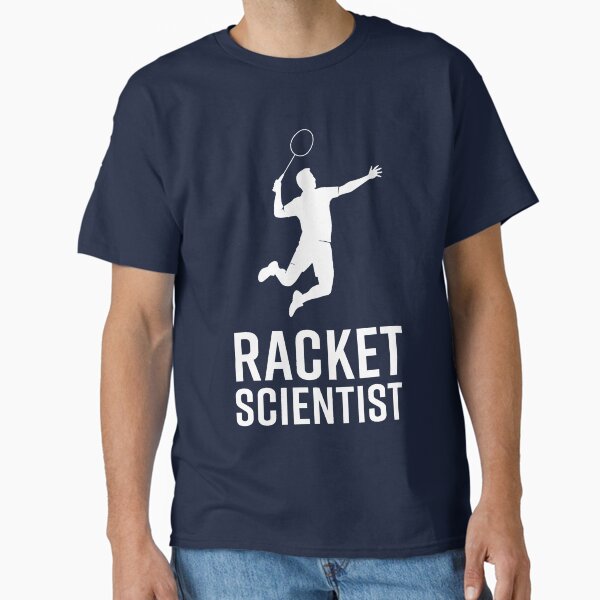 Item preview, Racket Scientist – Funny Badminton Shirt for Players & Fans designed and sold by EliasCreates.