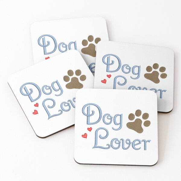 Item preview, Dog Lover Text Blue with Paw Prints and Hearts designed and sold by TikkiMakes.