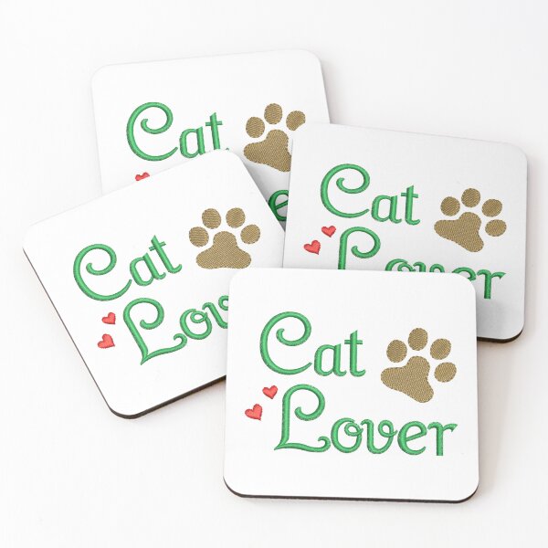Item preview, Cat Lover Text Green with Paw Print and Hearts designed and sold by TikkiMakes.