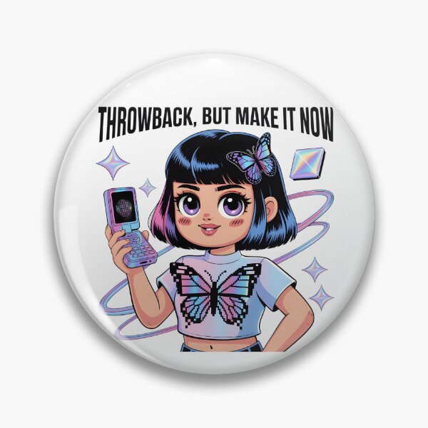 Item preview, Throwback But Make It Now - Y2K Aesthetic Flip Phone Butterfly Girl Art designed and sold by AnnDesignStudio.