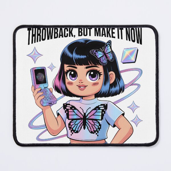 Item preview, Throwback But Make It Now - Y2K Aesthetic Flip Phone Butterfly Girl Art designed and sold by AnnDesignStudio.