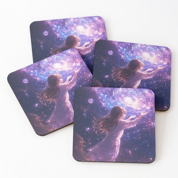 Item preview, Anime Girl Reaching for Elliptical Light Forms designed and sold by ArtsJulian.