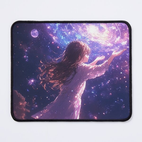 Item preview, Anime Girl Reaching for Elliptical Light Forms designed and sold by ArtsJulian.