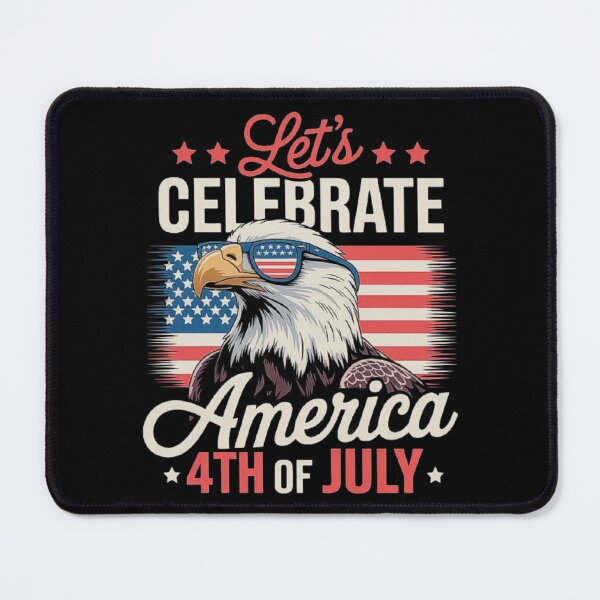 Item preview, Patriotic Bald Eagle with American Flag Glasses – 4th of July Celebration Design designed and sold by love3617.