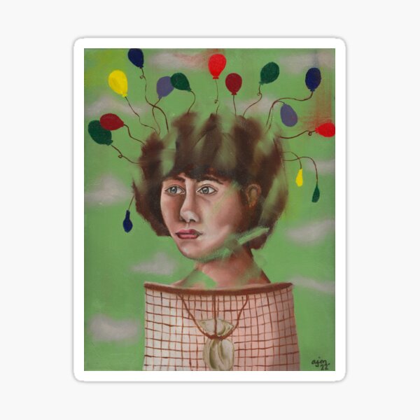 'Afloat' original oil painting portrait fine art print Sticker
