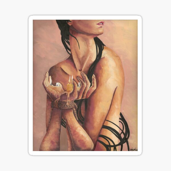 'Fragile' original oil painting portrait fine art print Sticker