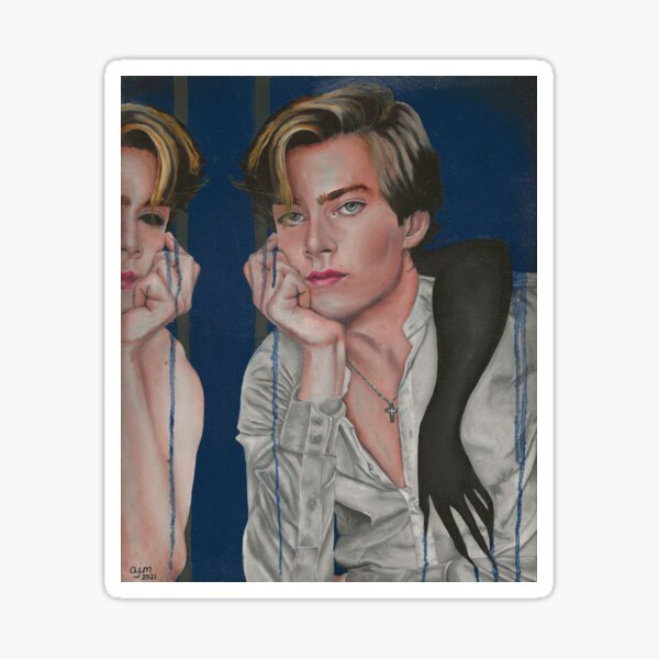 'Dance With the Devil' original oil painting portrait fine art print Sticker
