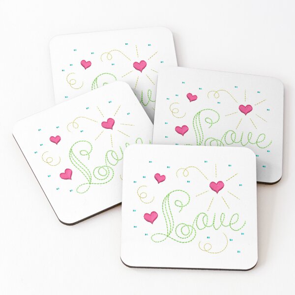 Item preview, Love Script Lettering with Confetti and Hearts designed and sold by TikkiMakes.