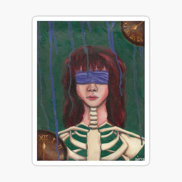 'Blindside' original oil painting portrait fine art print Sticker