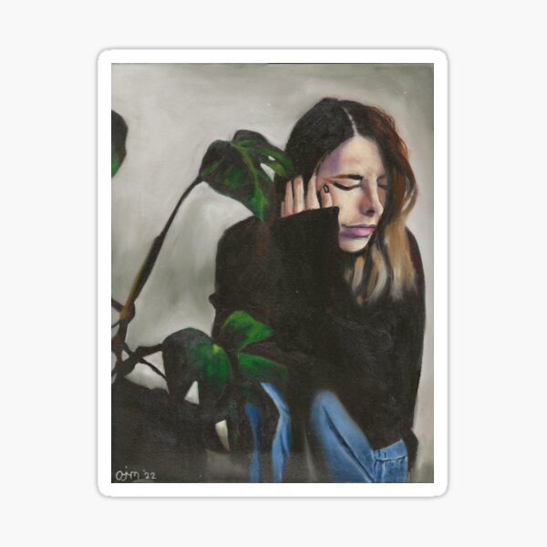 'Untitled' original oil painting portrait fine art print Sticker