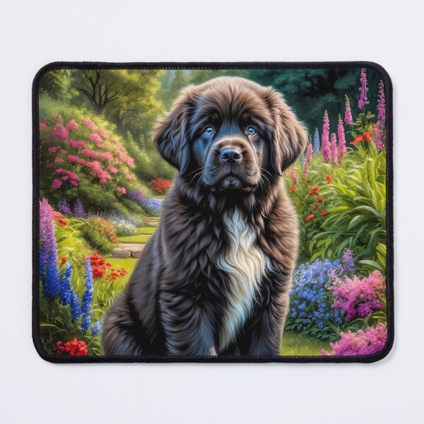 Item preview, Justice Newfoundland Puppy Portrait Painting designed and sold by Heart and Soul Studio.