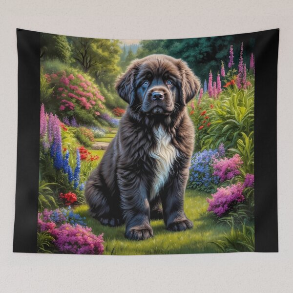Item preview, Justice Newfoundland Puppy Portrait Painting designed and sold by Heart and Soul Studio.