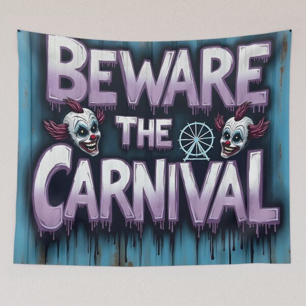 Item preview, Beware The Carnival Clown Warning designed and sold by ShadowAndSlate.