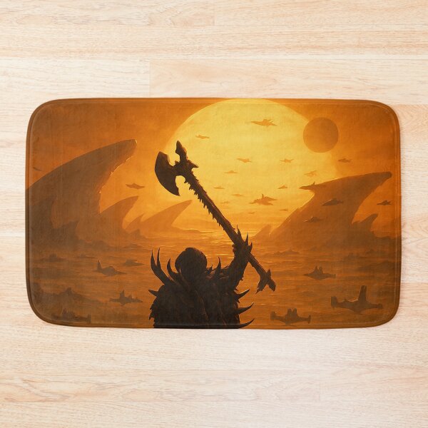 Item preview, The Grendel King Lets Go Hunting! Axe Master Predator  Epic Dark Sci-Fi Fantasy Alien Sunset Landscape with Flying Ships & Cosmic Horizon Art Predator Killer of Killers Fan Art designed and sold by Motifai.