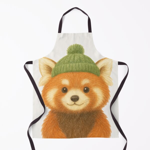 Aperçu de l'œuvre Panda roux avec un bonnet vert créée et vendue par Patternicity.