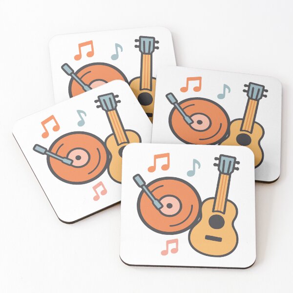 Item preview, Retro Music Vinyl and Guitar Illustration designed and sold by Cuckoo Parrot.