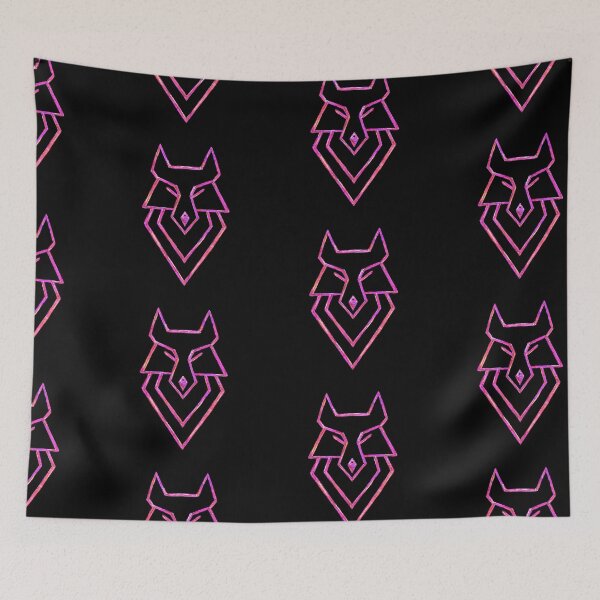 Aperçu de l'œuvre Logo Loup Rouge Scintillant, Rose Violet Orange Magenta créée et vendue par AnastasiiaAsp.