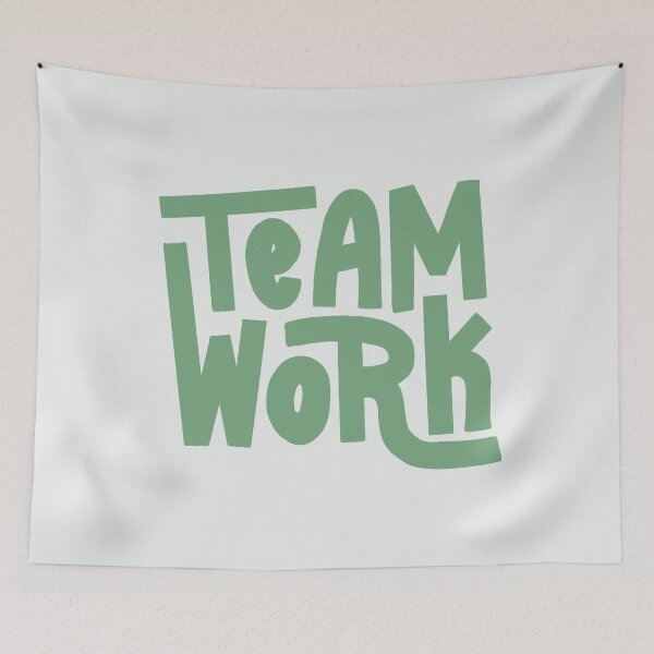 Item preview, Team Work Lettering (Green) designed and sold by PepAndGrace.