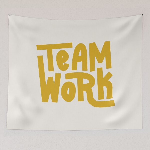 Item preview, Team Work Lettering (Yellow) designed and sold by PepAndGrace.