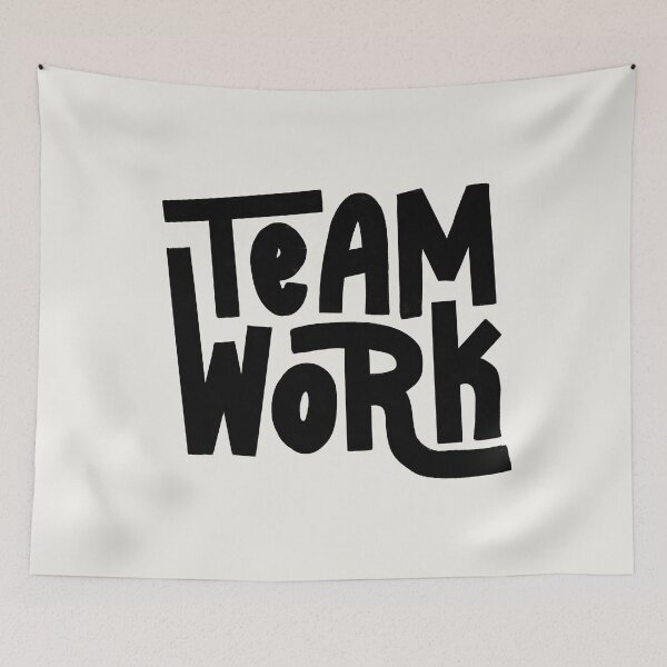 Item preview, Team Work Lettering (Black) designed and sold by PepAndGrace.