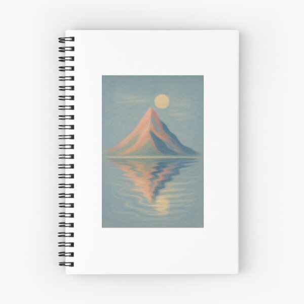 Item preview, Pastel Mountain Landscape with Sun and Water Reflection designed and sold by Wandertrace.