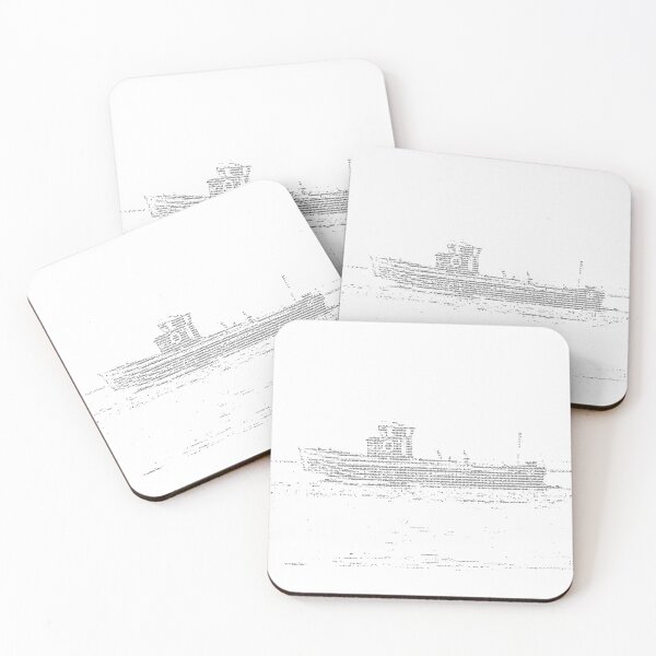 Item preview, ASCII Art Fishing Boat designed and sold by Digital Nettle Tea.