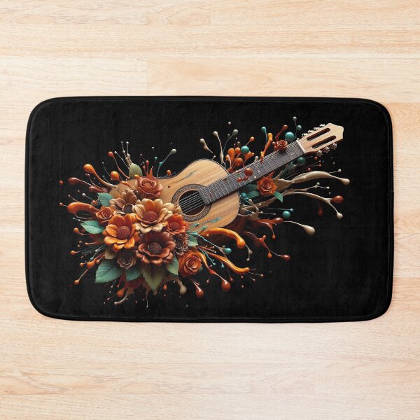 Item preview, Stunning Floral design Paint Splash of a Guitar! designed and sold by sks-ai-artist.
