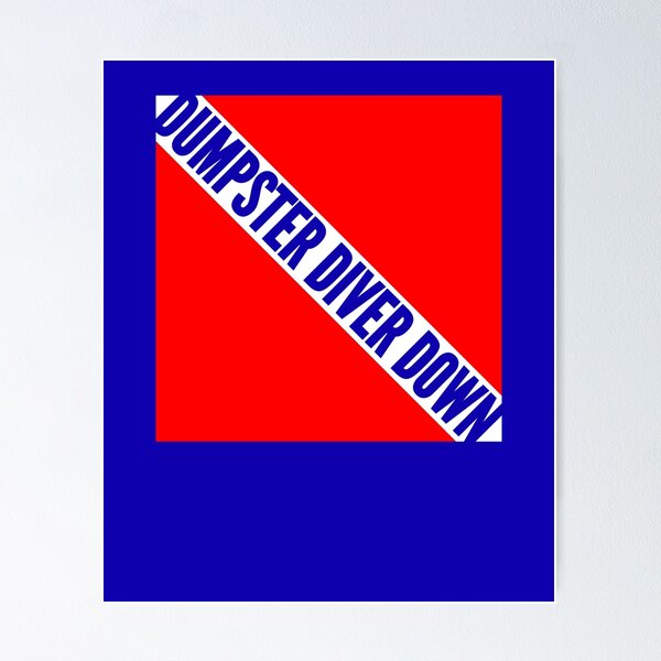 Item preview, Dumpster Diver Down Red and White Scuba Flag designed and sold by Gold Wings Tees.