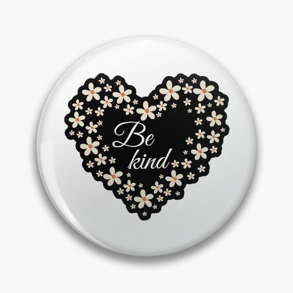 Item preview, be kind with heart and flower pattern designed and sold by PnrArtDesign.